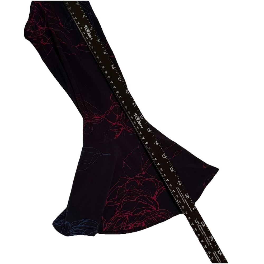 Lauren Ralph Lauren Black Dress with Blue & Maroon Floral Accent - Long Sleeve - Picture 12 of 13